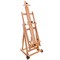 Master Multi-Function Studio Artist Wooden Floor Easel - Large Heavy Duty Adjustable H-Frame, Tilts Flat, Mast Adjusts to 97" High - Beechwood Painting Canvas Holder Stand with Wheels